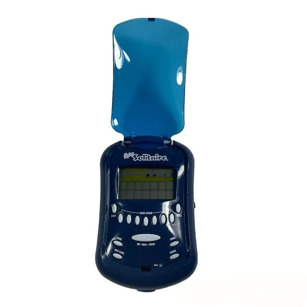 Radica - Flip Top Lighted Solitaire (2003) Blue - Handheld Electronic Game